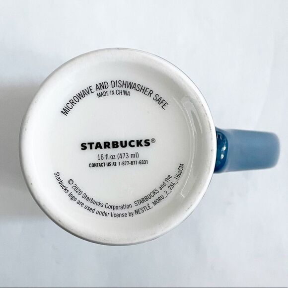 Starbucks Limited Edition Tall Ceramic Mug Holiday 2020 Green Abstract Plaid - Picture 4 of 6